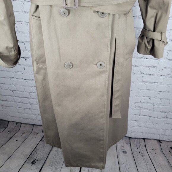 Saxton Hall Brown Thermo Lite Lined Belted Double Breasted Trench Coat Size 10 - Picture 6 of 16